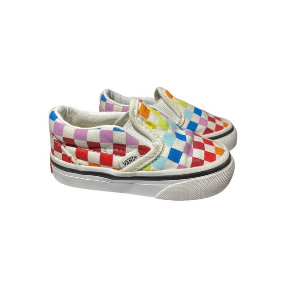 Vans Off the Wall Toddlers Baby Shoes Classic Slip on Checkerboard Size 4 Kids - Picture 1 of 12
